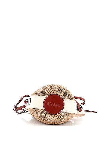 Chloé Chloe Woody Basket Tote Woven Raffia Small  (view 2)