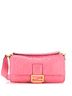Fendi 100% Leather Pink Fendi Baguette NM Bag Zucca Embossed Leather Large  One size - photo 1