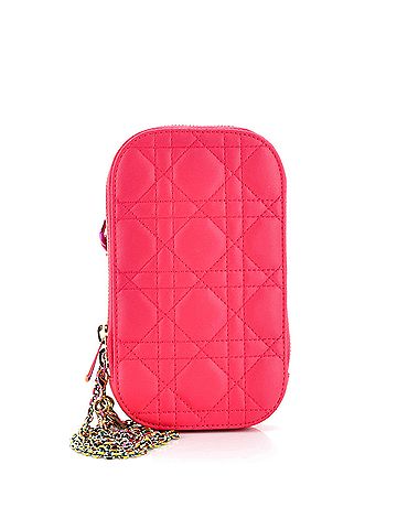 Christian Dior Christian Dior Lady Dior Phone Holder on Chain Cannage Quilt Lambskin  (view 1)