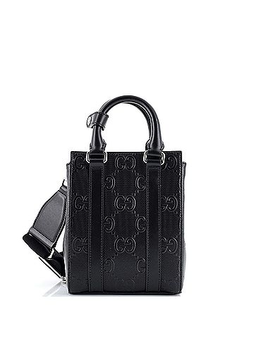 Gucci Gucci Vertical Tote GG Embossed Perforated Leather Mini  (view 1)
