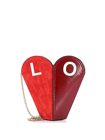 Gucci Gucci Valentine's Day Chain Heart Bag Leather with Suede and Snakeskin Small  (view 1)