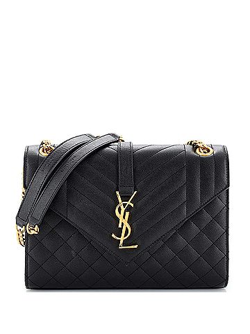 Saint Laurent Saint Laurent Classic Monogram Envelope Satchel Mixed Matelasse Leather Medium  (view 1)