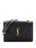 Saint Laurent 100% Leather Black Saint Laurent Classic Monogram Envelope Satchel Mixed Matelasse Leather Medium  One size - photo 1