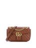 Gucci 100% Leather Brown Gucci GG Marmont Flap Bag Matelasse Leather Mini  One size - photo 1