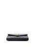Saint Laurent 100% Leather Black Saint Laurent Classic Monogram Envelope Wristlet Clutch Matelasse Chevron Leather  One size - photo 2