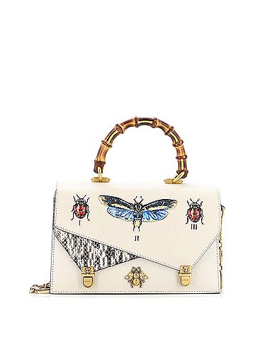 Gucci Gucci Ottilia Top Handle Bag Painted Leather with Snakeskin Small  (view 1)