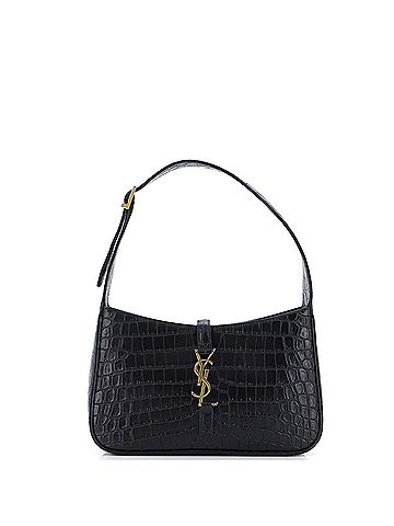 Saint Laurent Saint Laurent Le 5 a 7 Hobo Crocodile Embossed Leather Small  (view 1)