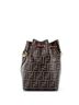 Fendi 100% Leather Brown Fendi Mon Tresor Bucket Bag Zucca Embossed Leather Small  One size - photo 4