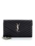 Saint Laurent 100% Leather Black Saint Laurent Classic Monogram Wallet on Chain Matelasse Chevron Leather Medium  One size - photo 1