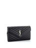 Saint Laurent 100% Leather Black Saint Laurent Classic Monogram Wallet on Chain Matelasse Chevron Leather Medium  One size - photo 3