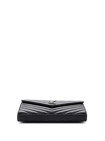 Saint Laurent Saint Laurent Classic Monogram Wallet on Chain Matelasse Chevron Leather Medium  (view 2)