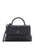 Chanel 100% Leather Black Chanel Coco Top Handle Bag Quilted Caviar Medium  One size - photo 1