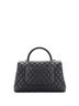 Chanel 100% Leather Black Chanel Coco Top Handle Bag Quilted Caviar Medium  One size - photo 2