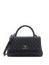 Chanel 100% Leather Black Chanel Coco Top Handle Bag Quilted Caviar Small  One size - photo 1