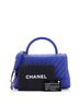 Chanel 100% Leather Blue Chanel Coco Top Handle Bag Chevron Caviar Small  One size - photo 3