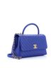Chanel 100% Leather Blue Chanel Coco Top Handle Bag Chevron Caviar Small  One size - photo 4