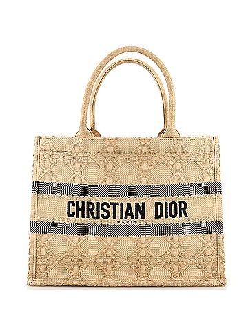 Christian Dior Christian Dior Book Tote Cannage Embroidered Raffia Medium  (view 1)