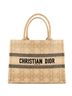 Christian Dior Tan Christian Dior Book Tote Cannage Embroidered Raffia Medium  One size - photo 1