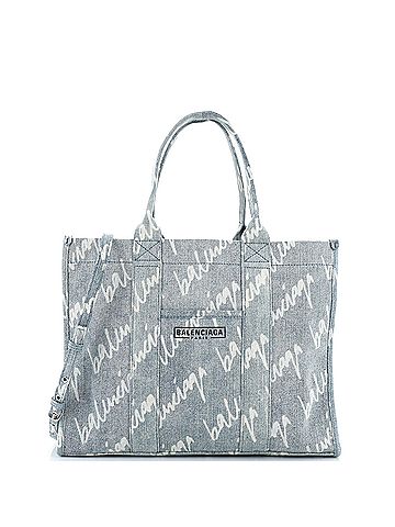 Balenciaga Balenciaga Hardware Tote Logo Printed Denim Medium  (view 1)
