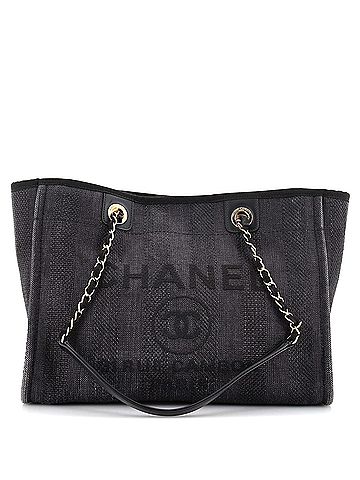 Chanel Chanel Deauville Tote Striped Mixed Fibers Small  (view 1)