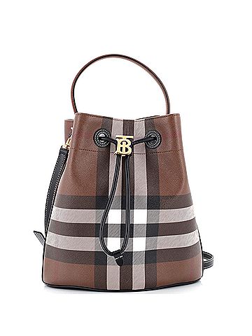 Burberry Burberry TB Drawstring Bucket Bag Check E-Canvas Small  (view 1)