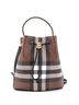 Burberry 100% Canvas Brown Burberry TB Drawstring Bucket Bag Check E-Canvas Small  One size - photo 1