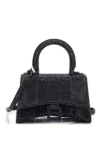 Balenciaga Balenciaga Hourglass Top Handle Bag Suede with Crystals XS  (view 1)