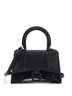 Balenciaga Black Balenciaga Hourglass Top Handle Bag Suede with Crystals XS  One size - photo 1