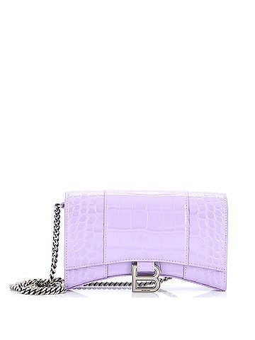 Balenciaga Balenciaga Hourglass Chain Wallet Crocodile Embossed Leather  (view 1)