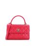 Chanel 100% Leather Pink Chanel Trendy CC Top Handle Bag Quilted Lambskin Small  One size - photo 1