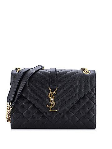 Saint Laurent Saint Laurent Classic Monogram Envelope Satchel Mixed Matelasse Leather Medium  (view 1)