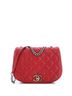 Chanel 100% Leather Red Casual Pocket Flap Messenger Bag Quilted Calfskin Small One size - photo 1