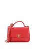 Chanel 100% Leather Red Chain Infinity Top Handle Bag Quilted Lambskin Small One size - photo 3