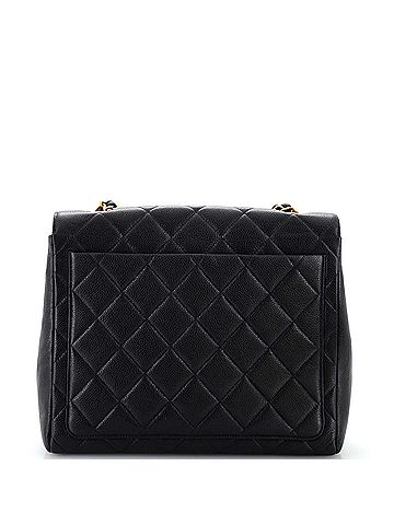 Chanel Vintage Square CC Flap Bag Quilted Caviar Small (view 2)