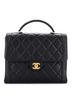 Chanel 100% Leather Black Vintage Two-Tone Kelly Top Handle Bag Quilted Caviar Jumbo One size - photo 3