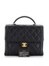 Chanel 100% Leather Black Vintage Two-Tone Kelly Top Handle Bag Quilted Caviar Jumbo One size - photo 4