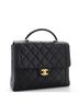 Chanel 100% Leather Black Vintage Two-Tone Kelly Top Handle Bag Quilted Caviar Jumbo One size - photo 2