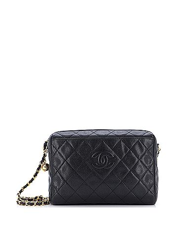 Chanel Vintage Diamond CC Camera Shoulder Bag Quilted Caviar Medium (view 1)