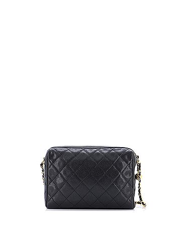 Chanel Vintage Diamond CC Camera Shoulder Bag Quilted Caviar Medium (view 2)