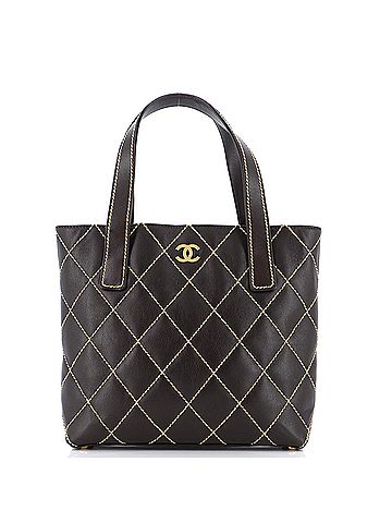 Chanel Surpique Tote Quilted Leather Small (view 1)