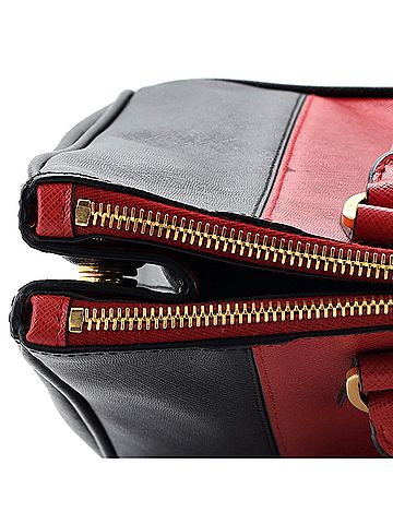 Prada Bicolor Double Zip Lux Tote Saffiano Leather Medium (view 1)