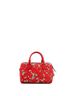 Gucci 100% Leather Red Convertible Boston Bag Arabesque GG Coated Canvas Small One size - photo 4