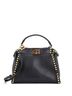 Fendi 100% Leather Black Peekaboo Iconic Bag Scalloped Studded Calfskin Mini One size - photo 1