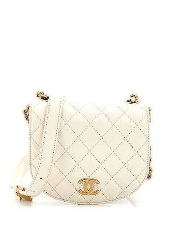 Chanel CC Full Flap Saddle Messenger Quilted Calfskin Mini (view 1)