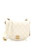 Chanel 100% Leather Tan CC Full Flap Saddle Messenger Quilted Calfskin Mini One size - photo 1