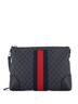 Gucci 100% Coatead Canvas Black Web Zip Flat Messenger GG Coated Canvas Medium One size - photo 1