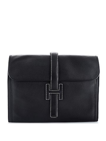 Hermès Jige Clutch Evergrain GM (view 1)