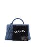 Chanel 100% Leather Blue Coco Top Handle Bag Quilted Caviar Medium One size - photo 3