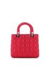 Christian Dior 100% Leather Red Lady Dior Bag Cannage Quilt Lambskin Medium One size - photo 4