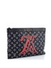 Louis Vuitton 100% Coatead Canvas Blue Pochette Apollo Limited Edition Upside Down Monogram Ink GM One size - photo 3
